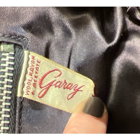 Vintage 50s Garay Clutch Purse Evening Bag Rhinestone Clasp Coin Purse Navy Blue - Picture 7 of 15